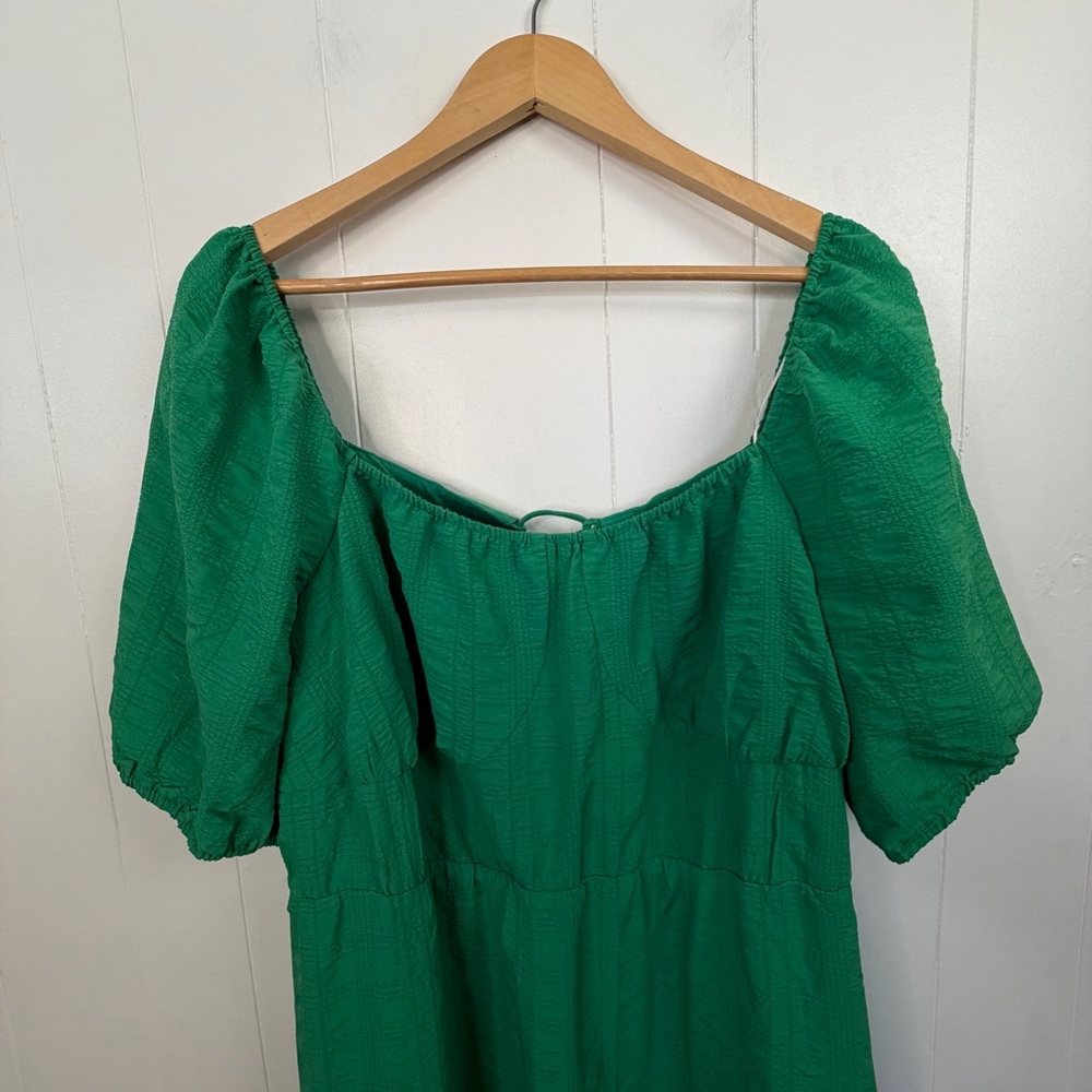 Addition Elle Green Maxi Tiered Lace-Up Peasant Dress Party Stretch size 3X - Picture 8 of 16